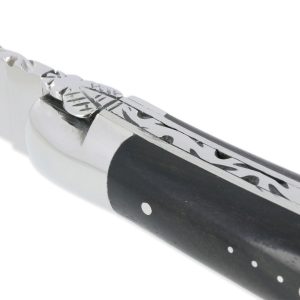 Couteau Laguiole en Aubrac Crocus 1 Pièce 12 cm Ebène 1 Mitre Inox Brillant