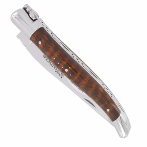 couteau laguiole en aubrac manche amourette mitres inox brillantes