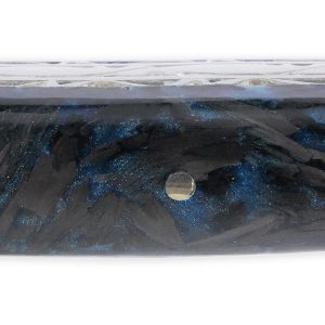 Couteau Laguiole en Aubrac 1 Pièce 12 cm Double Platines Carbone Pailleté Bleu Nacré 2 Mitres Inox Brossé Lame Inox Brossé Num3