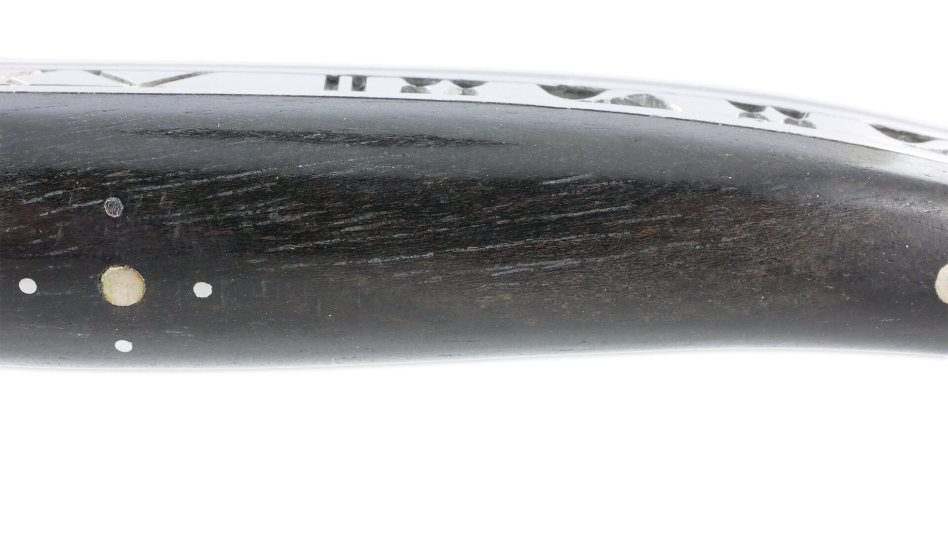 Couteau Laguiole en Aubrac 1 Pièce 12 cm Ballon de Rugby Manche Ebène 2 Mitres Inox Brillant