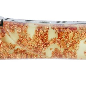 Couteau Laguiole en Aubrac 1 Pièce 12 cm Plein Manche Acrylique Pailleté Cuivre Finition Brillante
