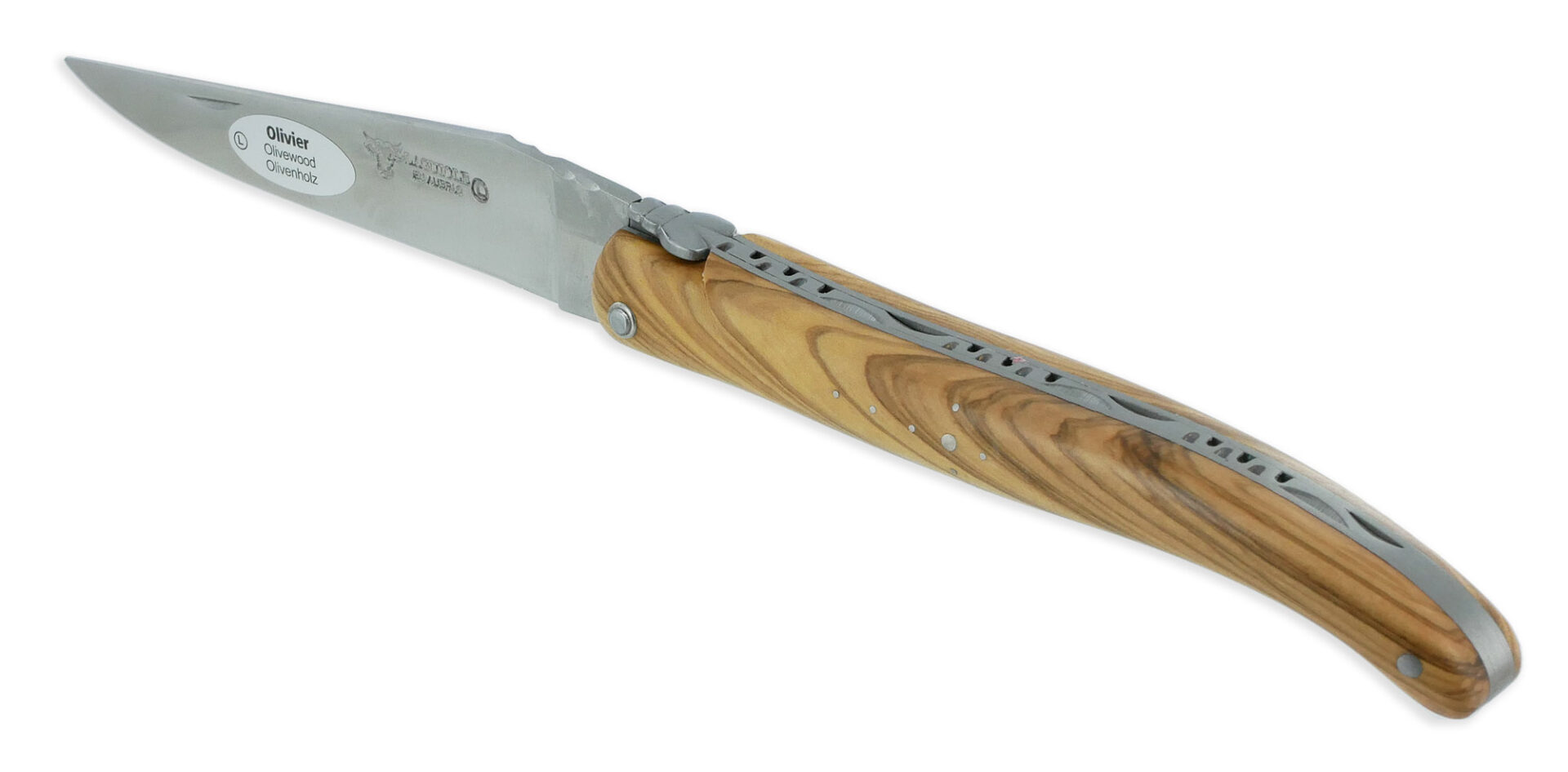 Couteau Laguiole en Aubrac 1 Pièce 12 cm Olivier Plein Manche Finition Brossée