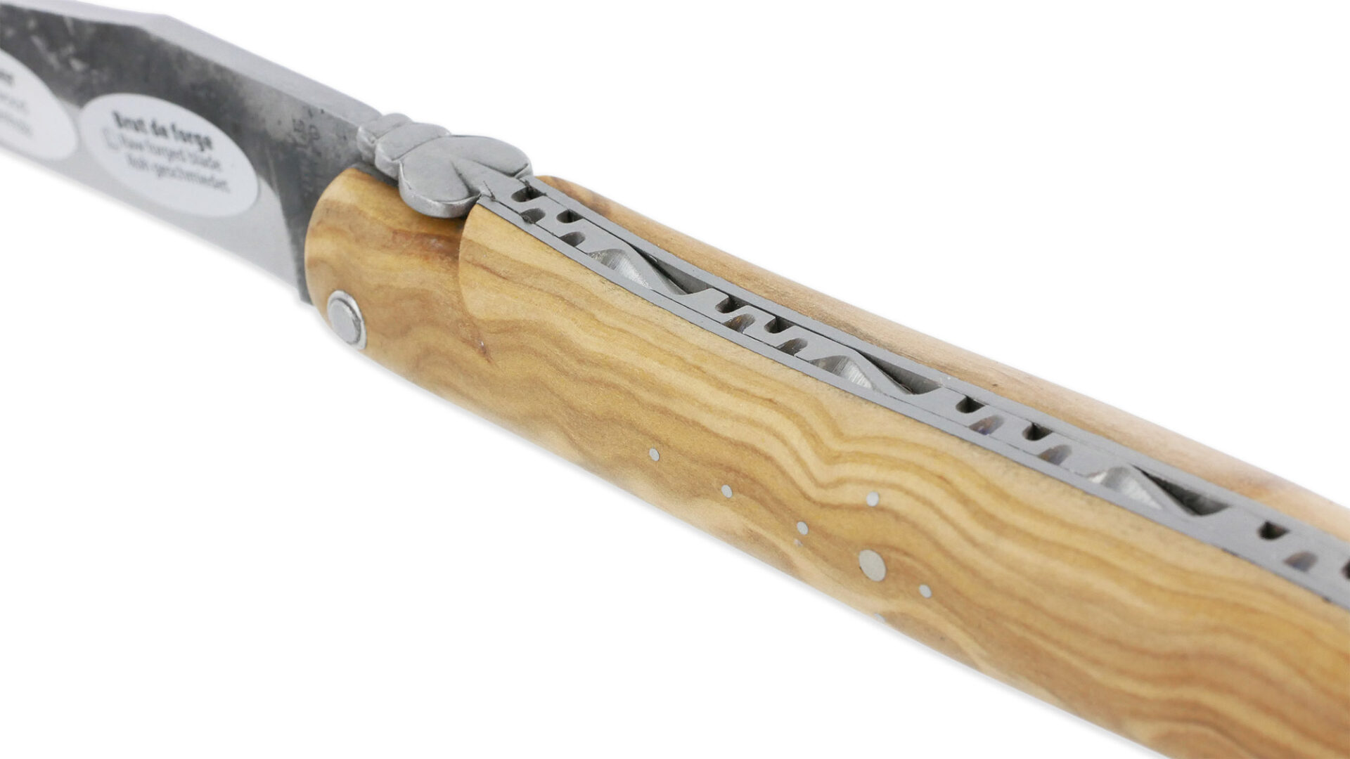 Couteau Laguiole en Aubrac 1 Pièce 12 cm Olivier Plein Manche Lame Brute de Forge