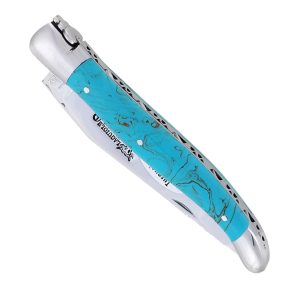 couteau laguiole en aubracv manche turquoise