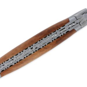Couteau Laguiole en Aubrac 1 pièce 12cm Manche Bruyère 2 Mitres Double Platines Num2