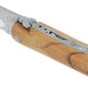Couteau Laguiole en Aubrac d'Autrefois 1 Pièce 14 cm Olivier Plein Manche Lame Sandvik Brillante