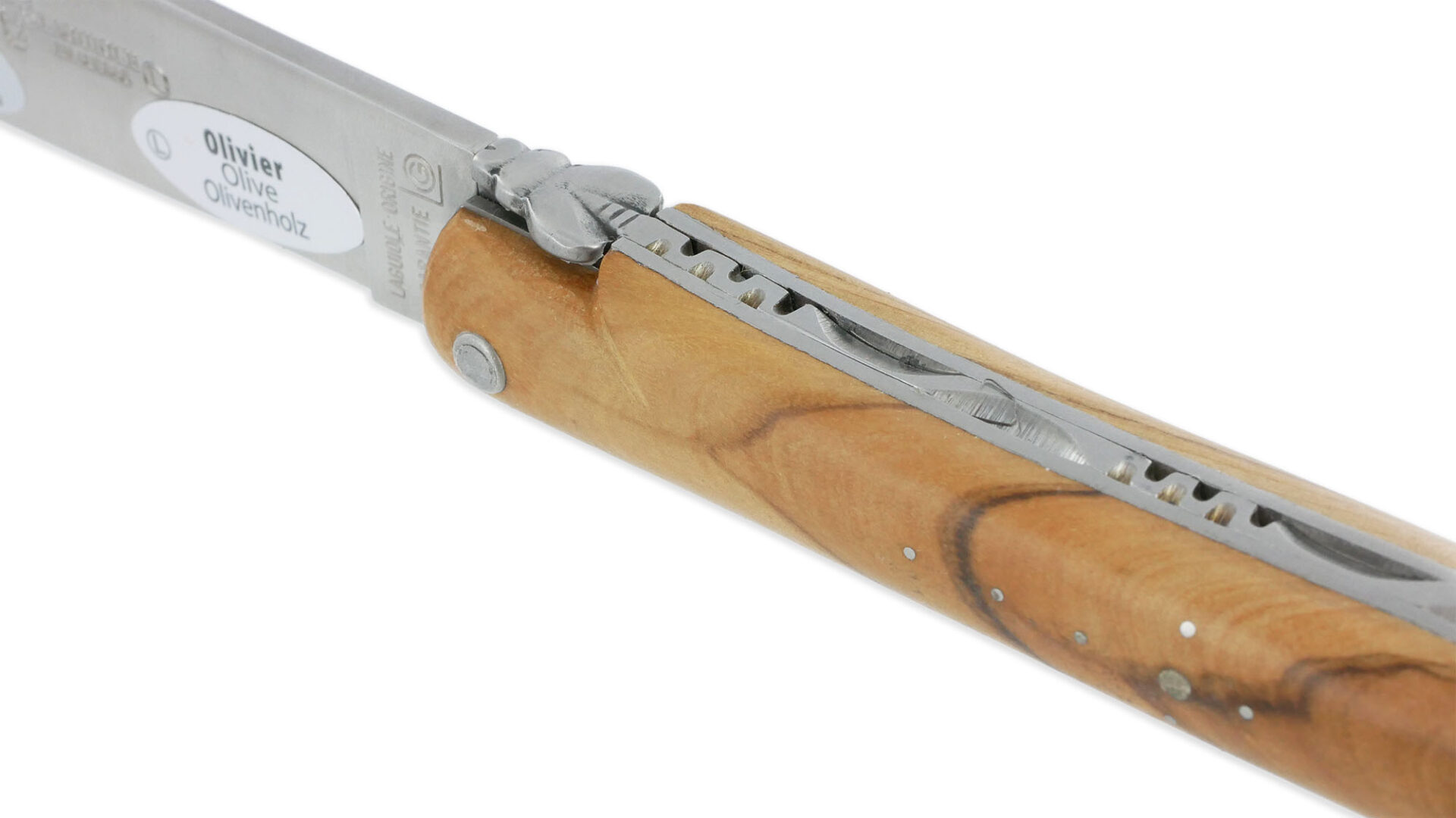 Couteau Laguiole en Aubrac d'Autrefois 1 Pièce 14 cm Olivier Plein Manche Lame Sandvik Brillante