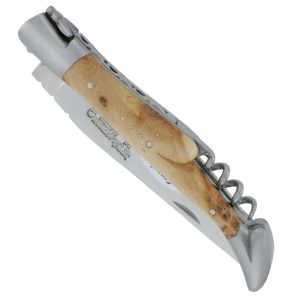 couteau laguiole en aubrac genevrier 12cm 2 pieces tire-bouchon