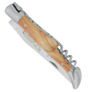 couteau laguiole en aubrac 2 pieces 12cm tire-bouchon bois de rose