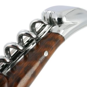 Couteau Laguiole en Aubrac 2 pièces 12cm avec Tire Bouchon Manche Amourette 2 Mitres Inox Brillant Double Platines