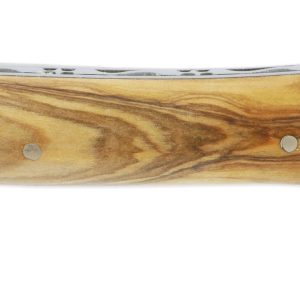 Couteau Laguiole en Aubrac Grande Taille 1 Pièce 13 cm Manche en Olivier 2 Mitres Inox Brossé