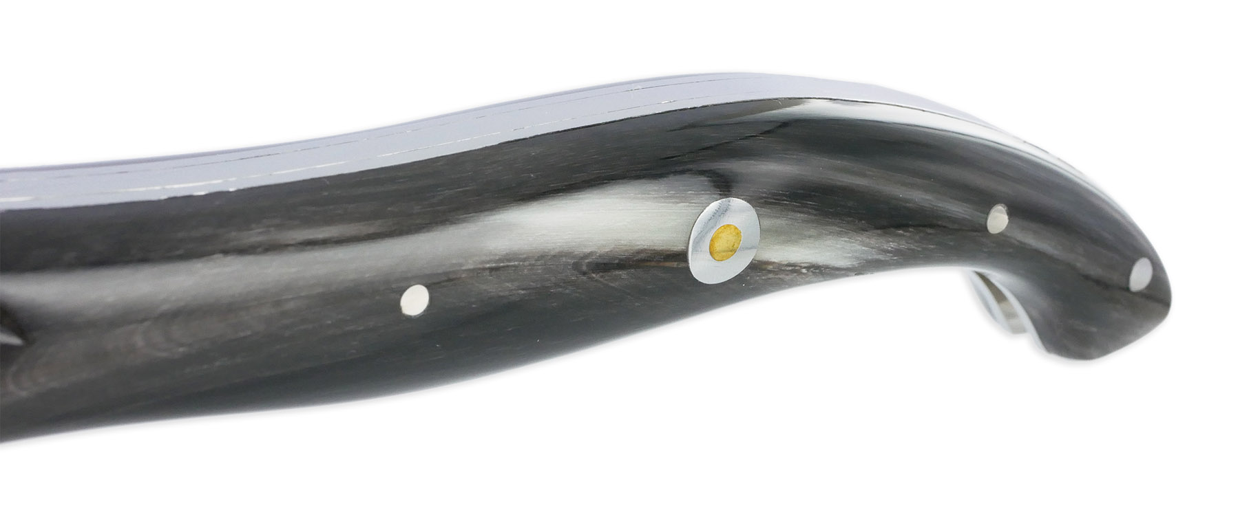 Couteau Laguiole en Aubrac Le Coupé Buffle Origine Porsche Plein Manche 12 cm Finition Brillante