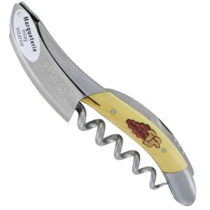 Laguiole en Aubrac Sommelier Grape Cluster Marquetry Brushed Stainless Steel Finish 12cm