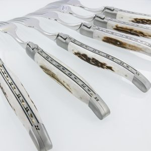 Fourchettes de table Laguiole en Aubrac Manches en Bois de cerf (Set de 6)