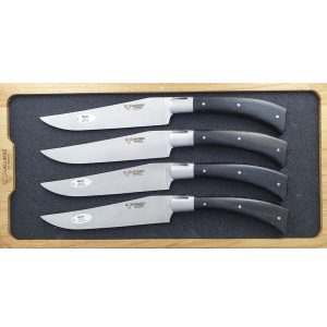 Couteaux de table Laguiole en Aubrac Steak Américain Ebène (Set de 4)