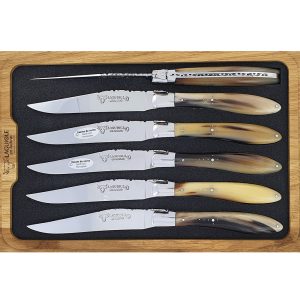 Laguiole en Aubrac Table knives Crocus Light Horn (Set of 6)