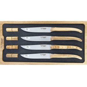 Laguiole en Aubrac Table knives Steak House Olivewood (Set of 4)