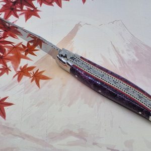 Couteau Prestige Laguiole David Dauvillaire Carpe Koi Manche Corail Violet 1 Pièce 12 cm