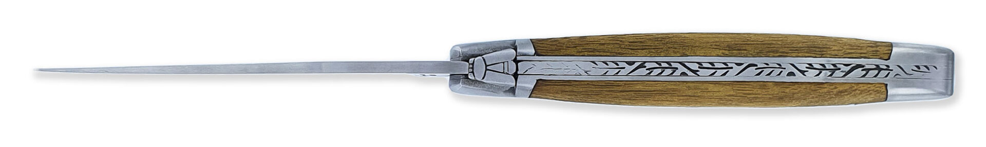 Couteau_Laguiole_Antan_Manche_Acacia_2_Mitres_Inox_Brossé_1_Piece_12cm