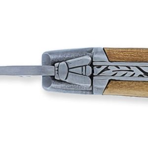 Couteau_Laguiole_Antan_Manche_Merisier_2_Mitres_Inox_Brosse_1_Piece_12cm