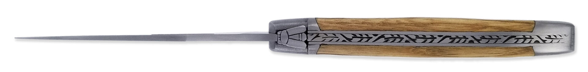 Couteau Laguiole d'Antan Manche Chataignier 2 Mitres Inox Brossé 1 Pièce 12cm