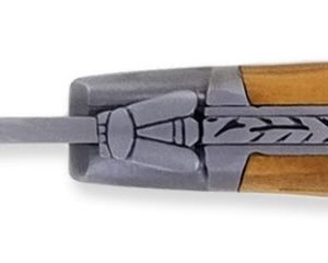 Couteau_Laguiole_Antan_Manche_Olivier_Gravure_Cerf_2_Mitres_Inox_Brosse_1_Piece_12cm
