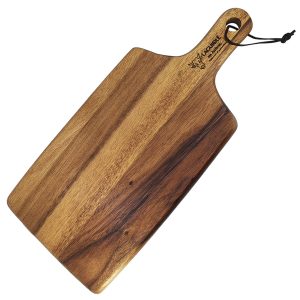Large Acacia cutting board with wood handle - Laguiole en Aubrac