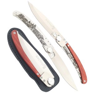 Le Coq Français knife NOTRE DAME with Red Heart Wood Handle