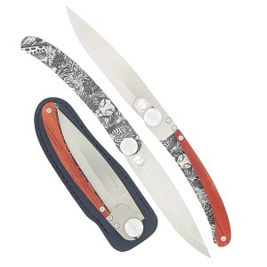 Le Coq Français knife SAFARI with Red Heart Wood Handle