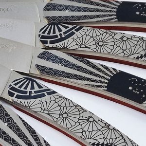 Couteaux de Table Le Coq Français SOLEIL LEVANT Bois Red Heart (Set de 6)