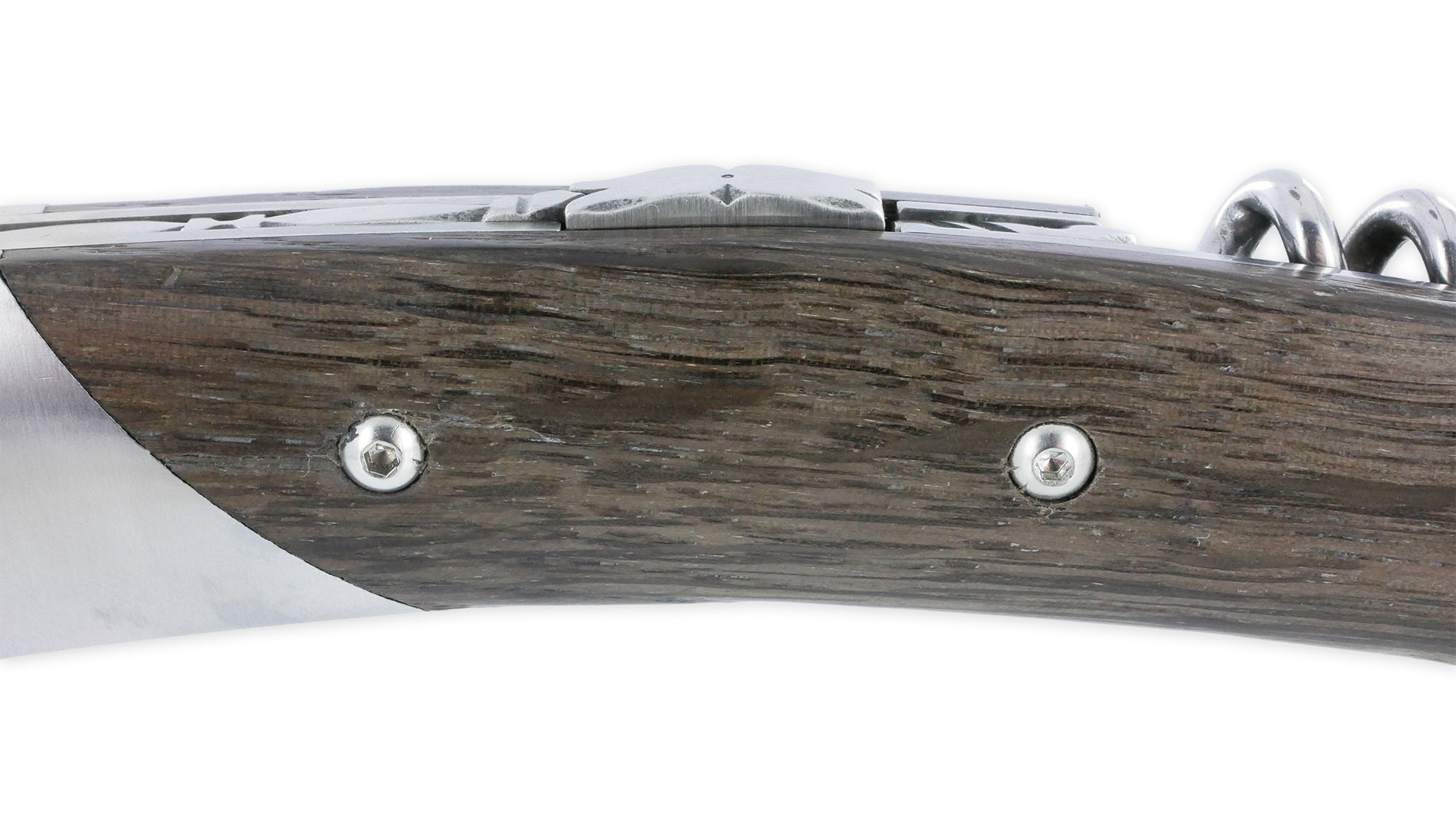Couteau Le Thiers Chambriard Trappeur Grand Cru Manche en Chêne des Marais (Morta) avec Tire Bouchon 12cm