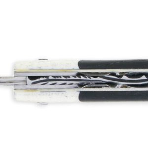 Couteau le Thiers Laguiole Arbalète Double Platines Manche Ebène Mitre OS
