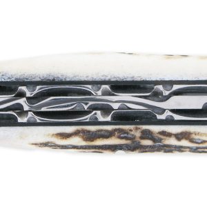 Couteau le Thiers Laguiole Arbalète Double Platines Manche Cerf Mitre Amourette