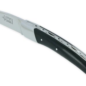 Couteau le Thiers Laguiole Arbalète Manche Ebène Ressort Guilloché 1 Mitre 12 cm Finition Brillante