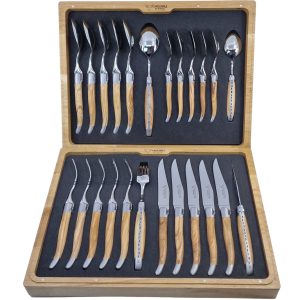 Ménagère Laguiole en Aubrac en Olivier (24 pièces)