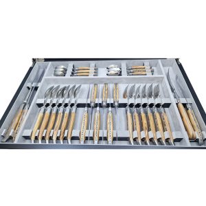 Canteen of cutlery Laguiole en Aubrac horn tip handles ( 28 pieces)