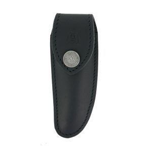 Very Small Leather Case Belt Knife Laguiole Nature Black