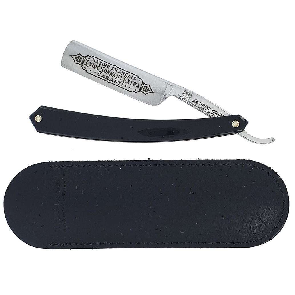 Extra Hollow French Razor Ringing Thiers Issard Black Acrylic