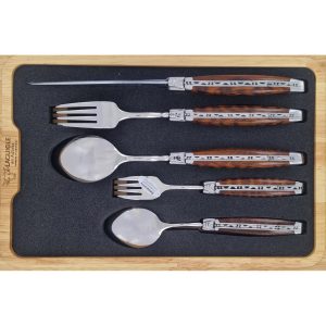 Set de table individuel Laguiole en Aubrac 5 pièces Manches en Amourette Finition Brillante