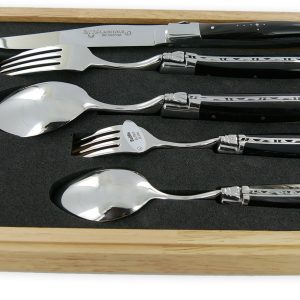 Set de table individuel Laguiole en Aubrac 5 pièces Manches en Buffle Finition Brillante