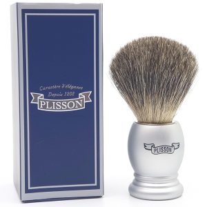 Shavingbrush PLISSON essential Access Silver Gray