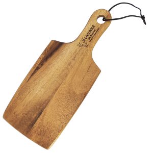 Small Acacia cutting board with wood handle - Laguiole en Aubrac