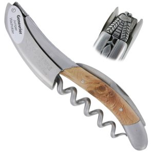 Sommelier Laguiole en Aubrac Ressort et Platines Guillochés Mouche Prestige Genévrier