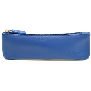 Leather Case with zip Laguiole.com for Knives or Sommeliers Color Blue
