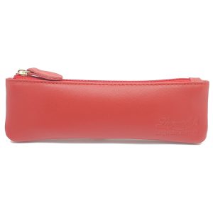 Leather Case with zip Laguiole.com for Knives or Sommeliers Color Red