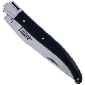 Laguiole Yesterday Knife Ebony Wood Handle 1 Piece 12cm 1 Shiny Stainless Steel Bolster