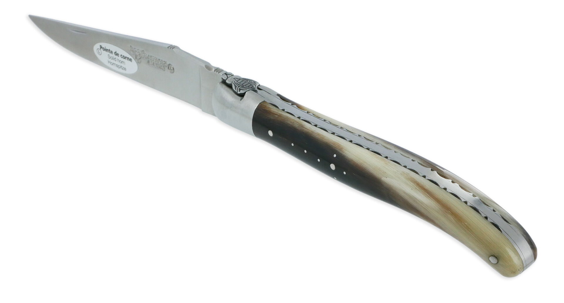 Couteau Laguiole en Aubrac 1 Pièce 12 cm Buffle 1 Mitre Inox Brossé Décoration Bourdon
