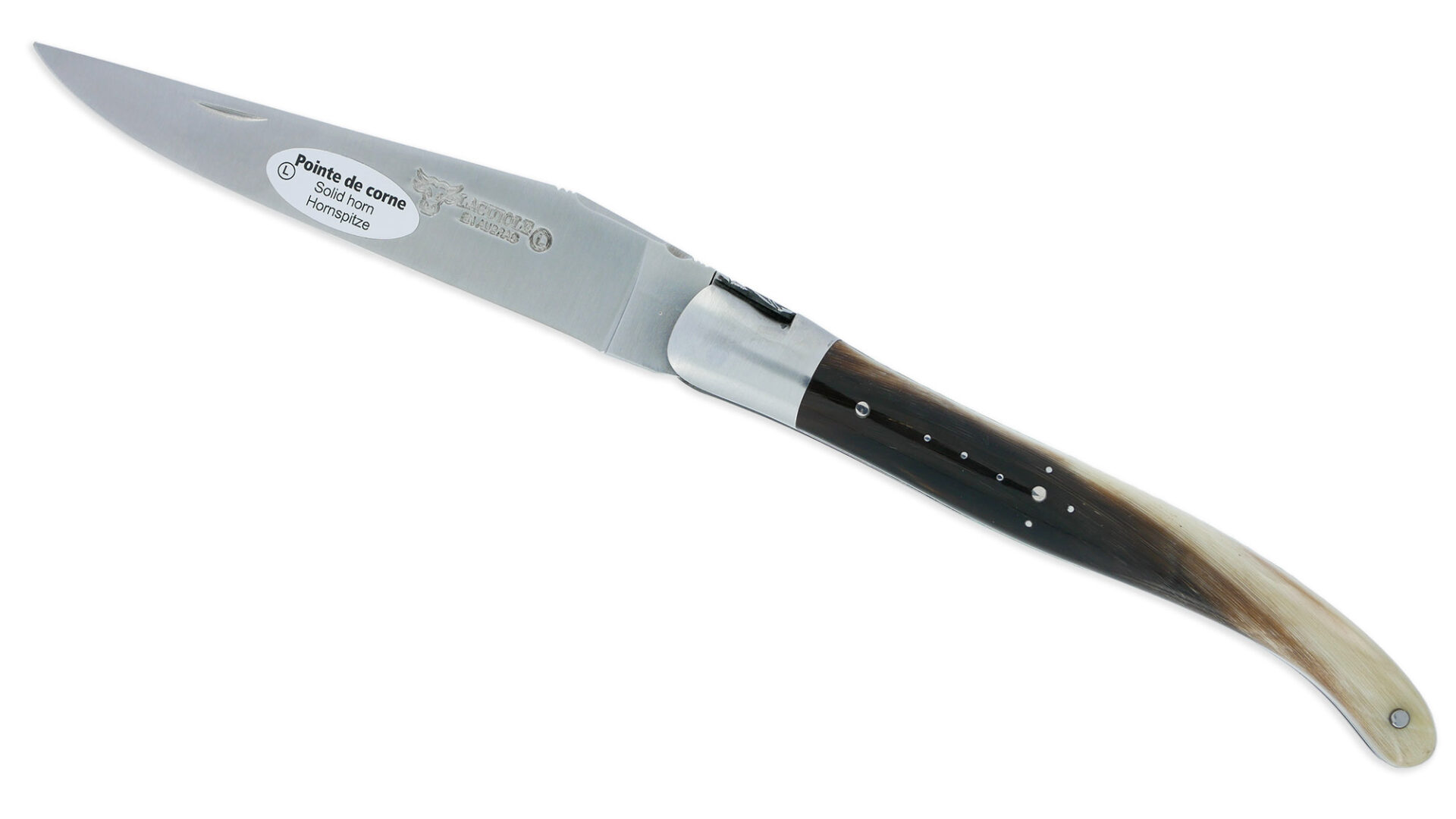 Couteau Laguiole en Aubrac 1 Pièce 12 cm Buffle 1 Mitre Inox Brossé Décoration Bourdon