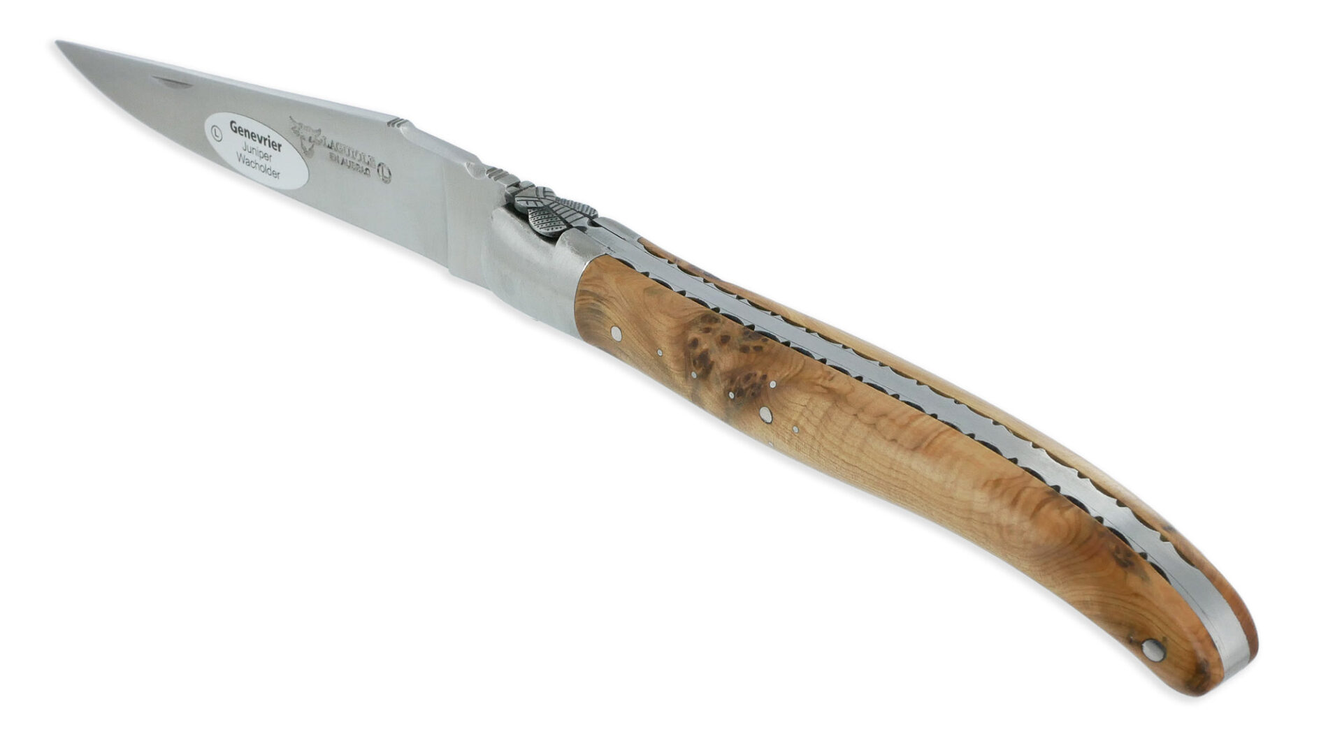 Couteau Laguiole en Aubrac 1 Pièce 12 cm Genévrier 1 Mitre Inox Brossé Décoration Abeille