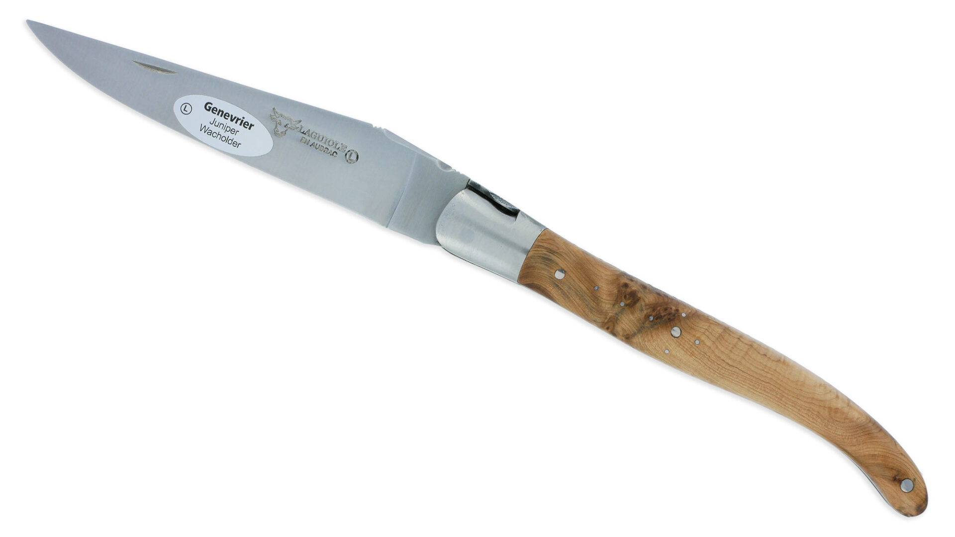 Couteau Laguiole en Aubrac 1 Pièce 12 cm Genévrier 1 Mitre Inox Brossé Décoration Abeille